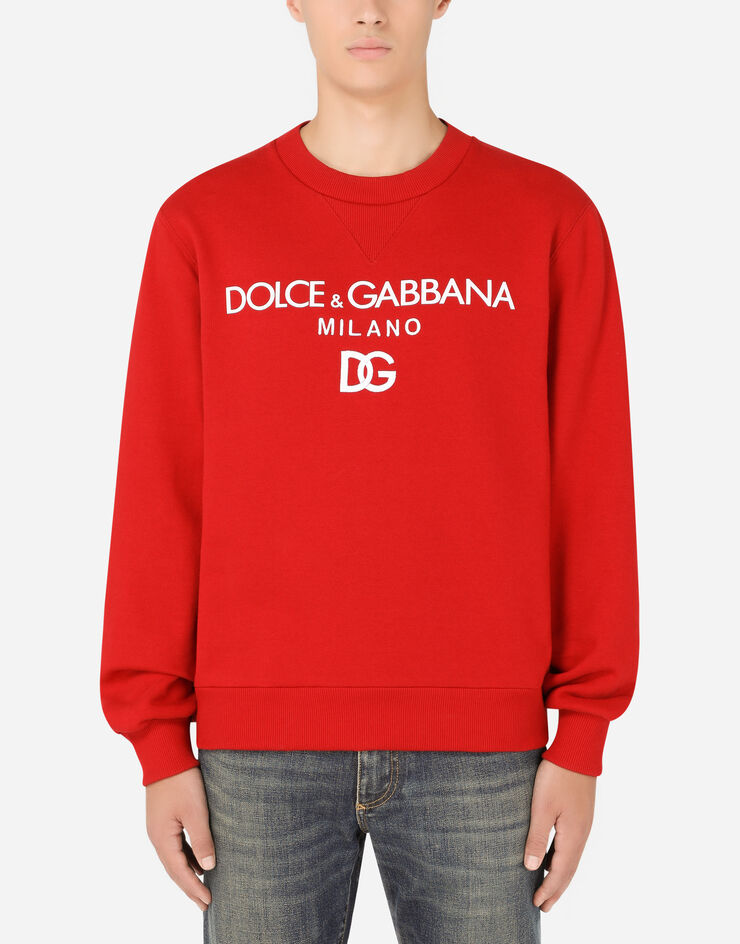 FELPA GIROC.MAN.LUNG in Red for for Men | Dolce&Gabbana®