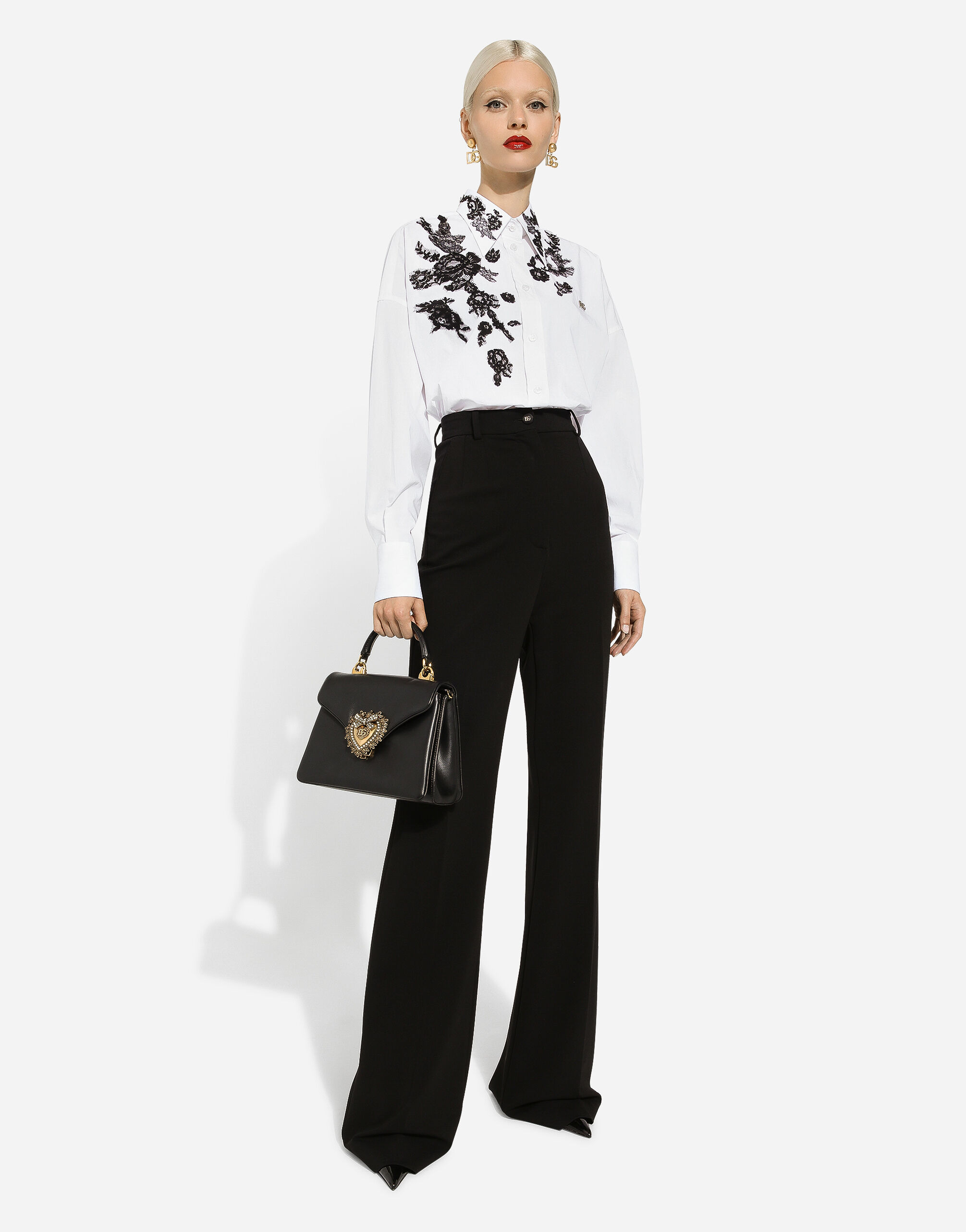 Dolce & Gabbana Flared jersey Milano rib pants female Black