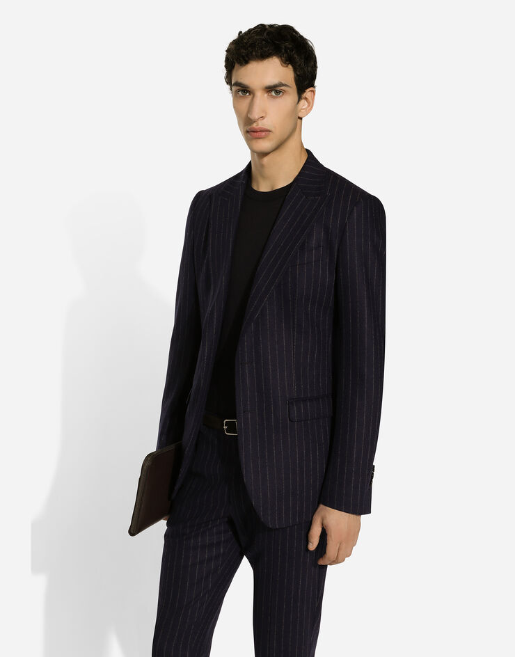 Dolce & Gabbana Single-breasted pinstripe flannel Taormina-fit jacket Multicolor G2NW0TFRCB7