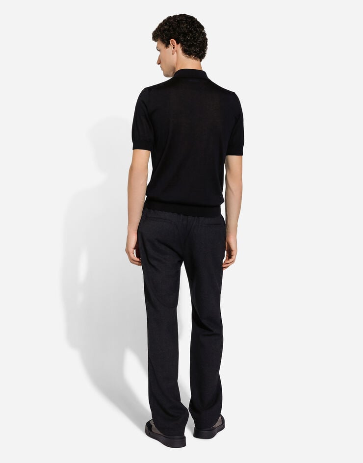 Dolce & Gabbana Cashmere and silk polo-shirt Black GXZ02TJFMEH