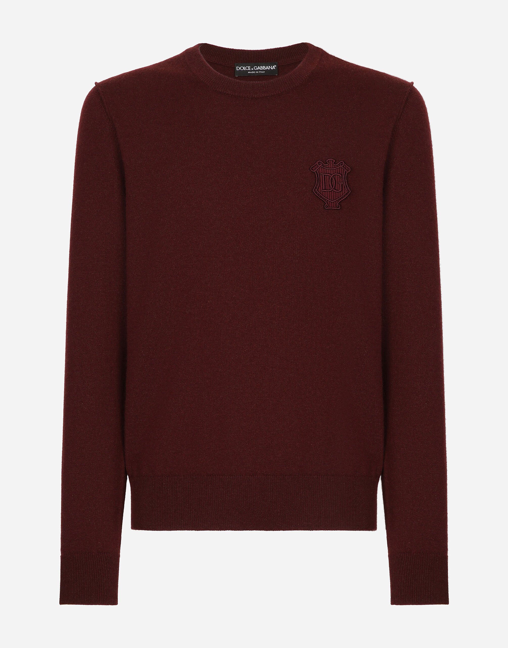 ${brand} Cashmere round-neck sweater with DG embroidery ${colorDescription} ${masterID}