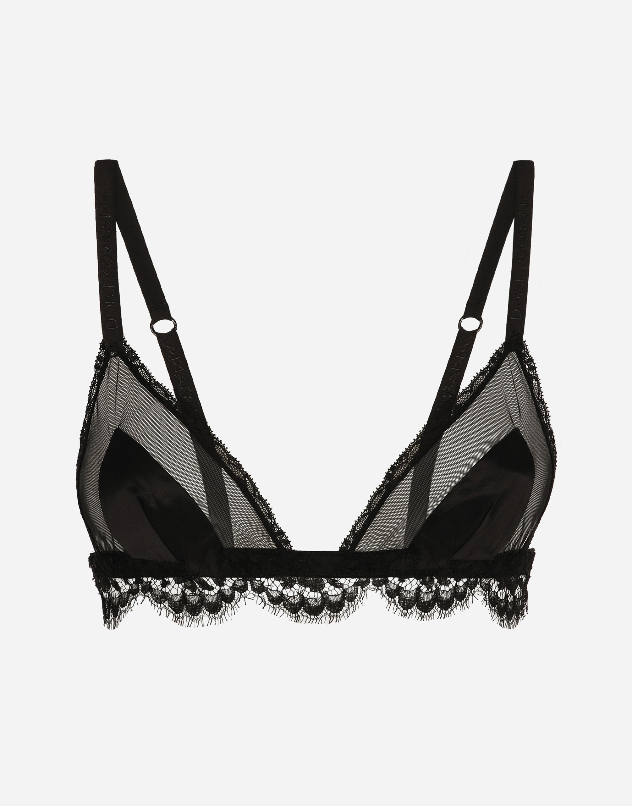 ${brand} Satin, lace and tulle soft-cup triangle bra ${colorDescription} ${masterID}