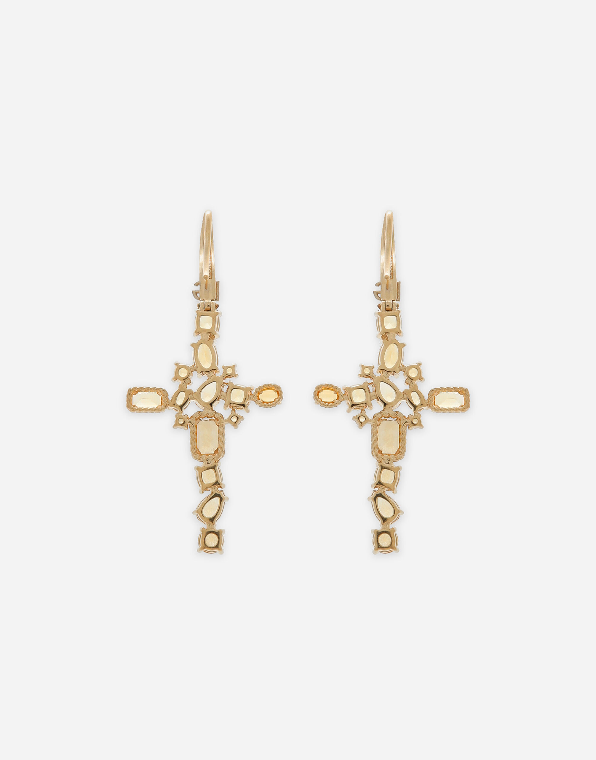 Anna earrings in yellow gold 18kt with citrine quartzes in Gold 