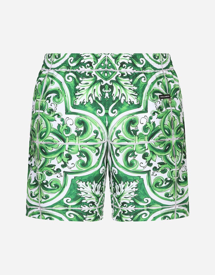 Dolce & Gabbana Mid-length majolica-print swim trunks Print M4A13TFIM4R