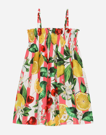 Dolce & Gabbana Poplin sundress with lemon and cherry print Print L53DE7G7EY0