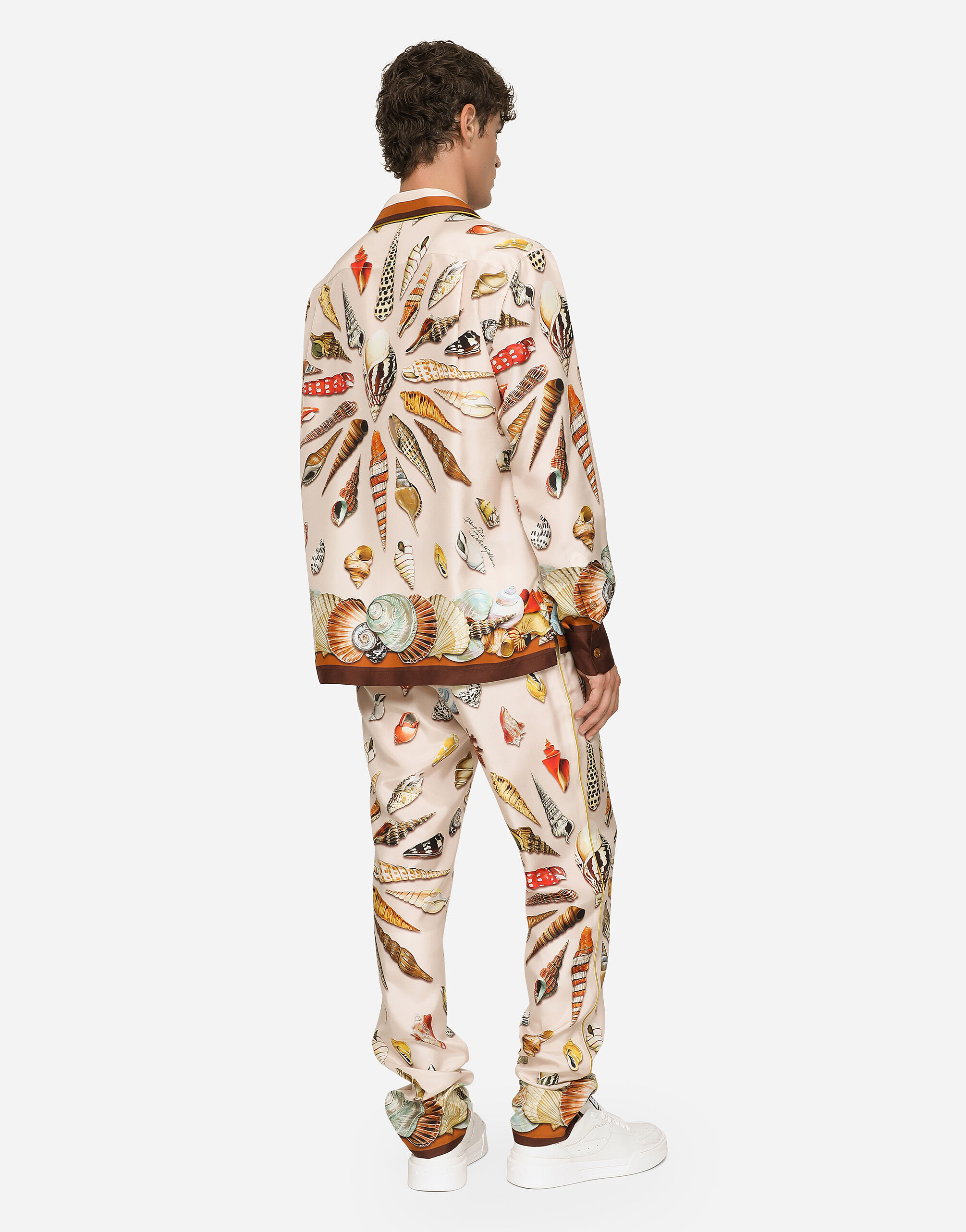 Shell-print silk jogging pants in Multicolor for | Dolce&Gabbana® US