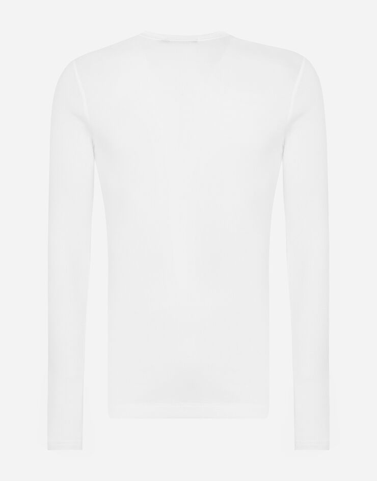 Dolce & Gabbana ヘンリーネックセーター リブコットン ホワイト G8LA8TFU7AV