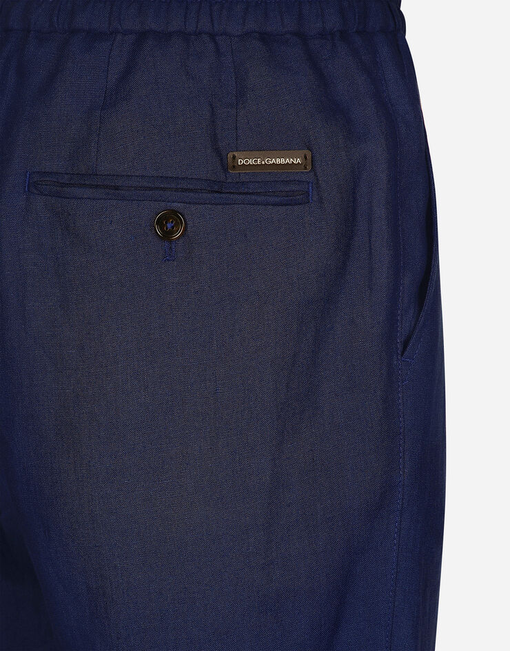 Dolce & Gabbana Linen jogging pants Blue GP0A4TFU4K6