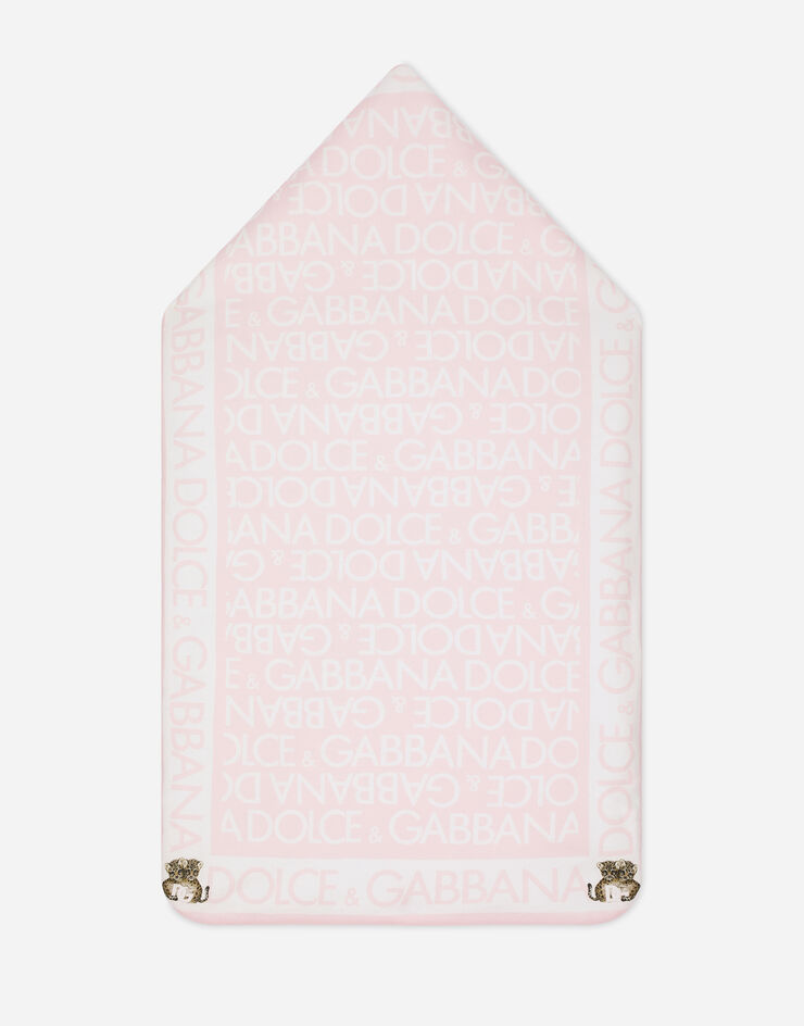 Dolce&Gabbana Saco de dormir en punto con estampado Logomania Rose LNJAD8G7KQ9