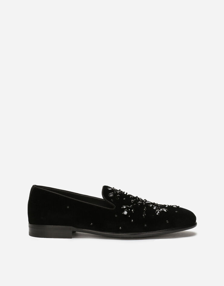 Dolce & Gabbana Slipper de terciopelo Negro A50573AN890