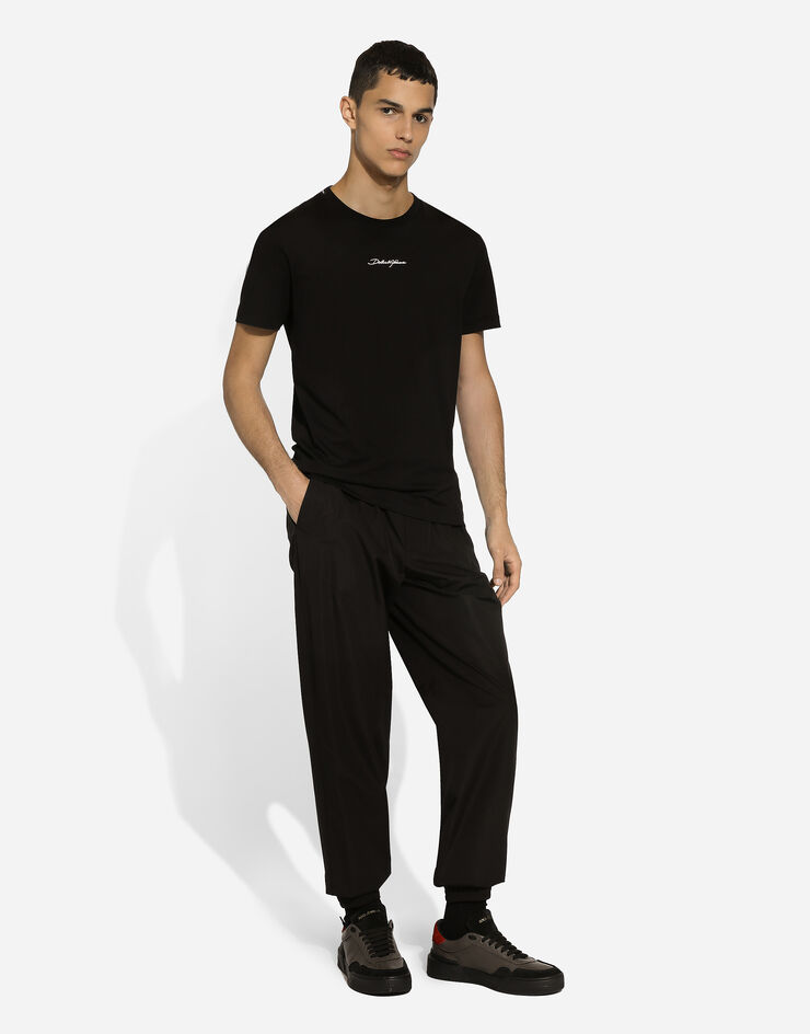 Dolce & Gabbana Camiseta de algodón con logotipo Negro G8RN8ZG7NUB
