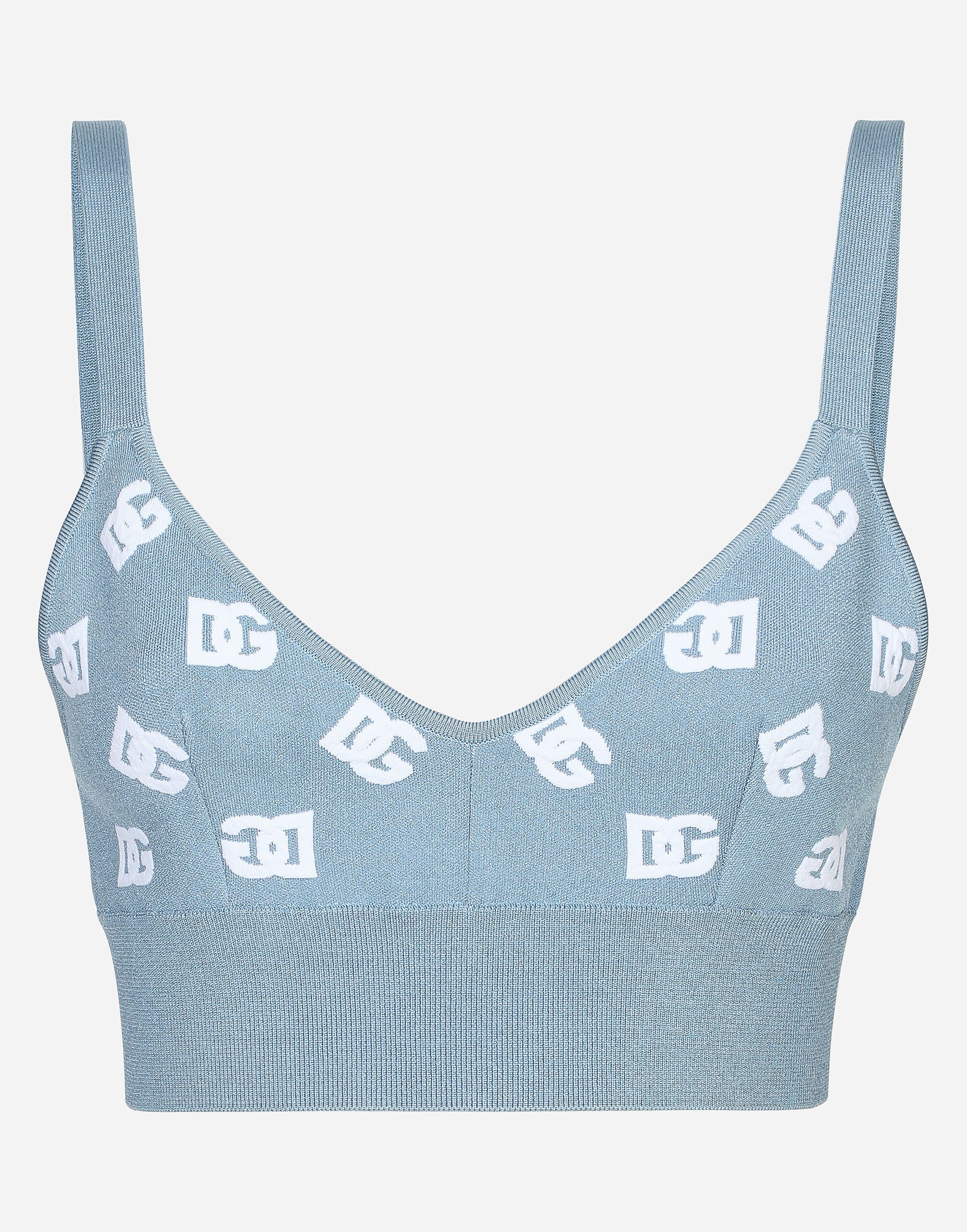 ${brand} Top tipo sujetador de viscosa con logotipo DG en jacquard ${colorDescription} ${masterID}