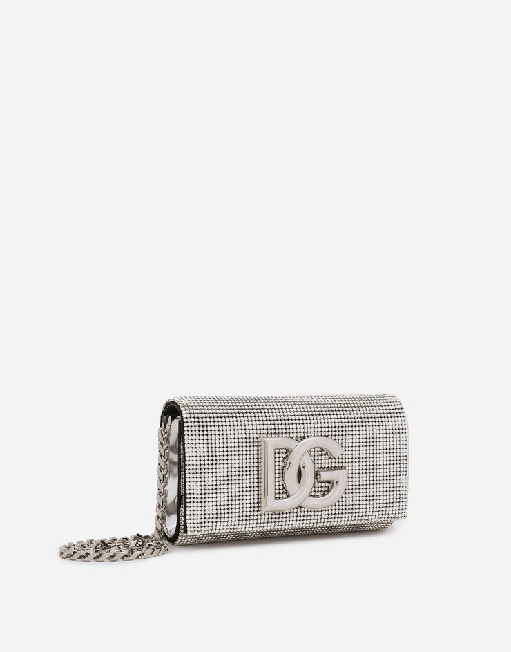 Dolce & Gabbana DG logo bag in crystal mesh Argent BB7170AY835