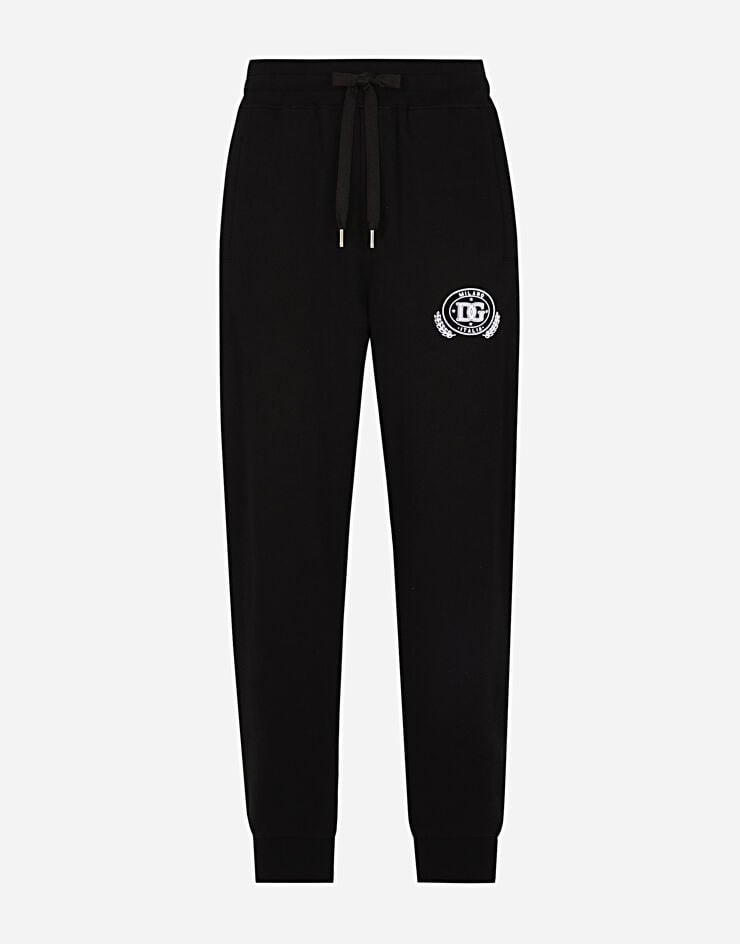 Dolce & Gabbana Jersey jogging pants with DG logo print Black GV2VHTG7NYD