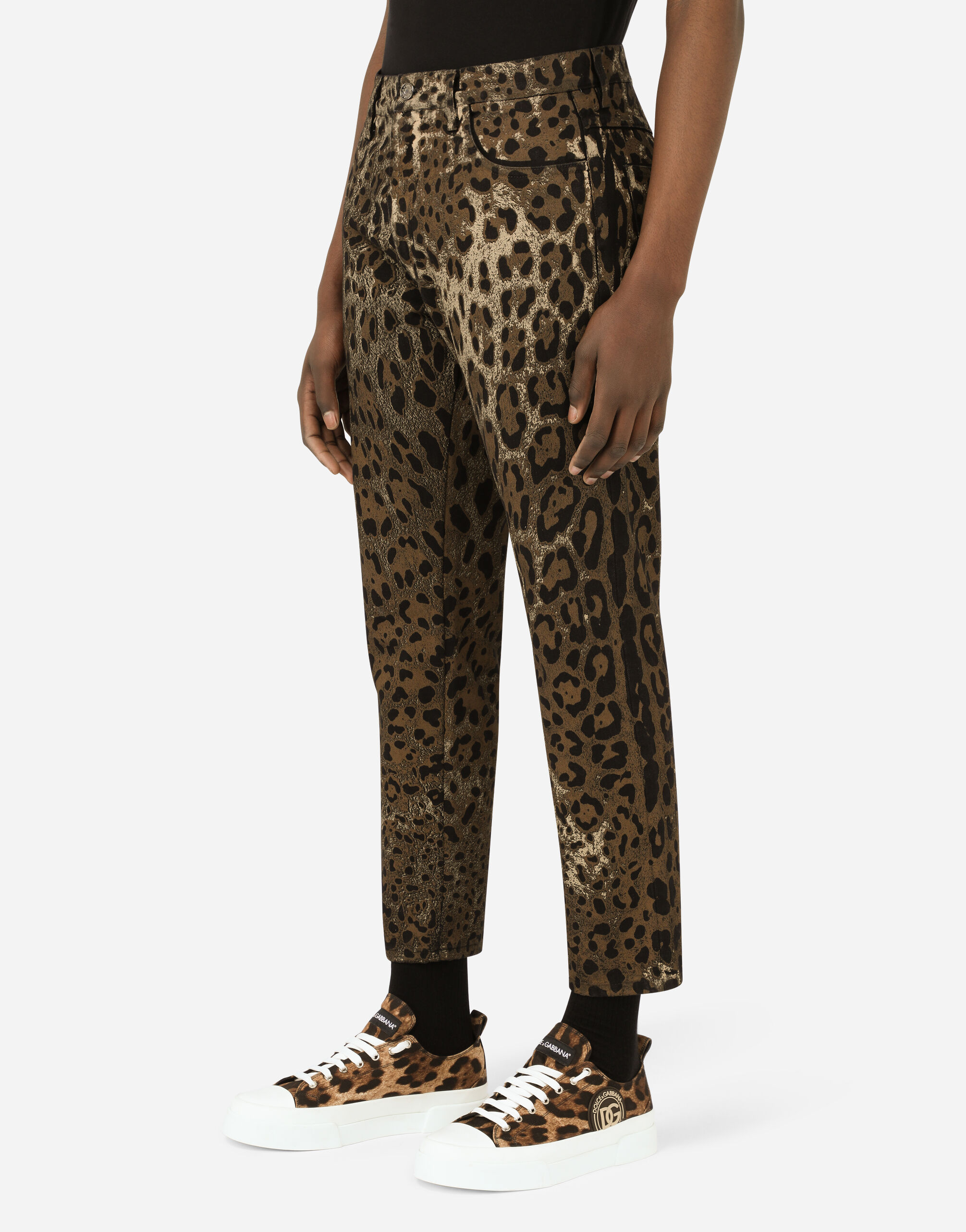 Loose jeans with DG leopard print in Multicolor for 