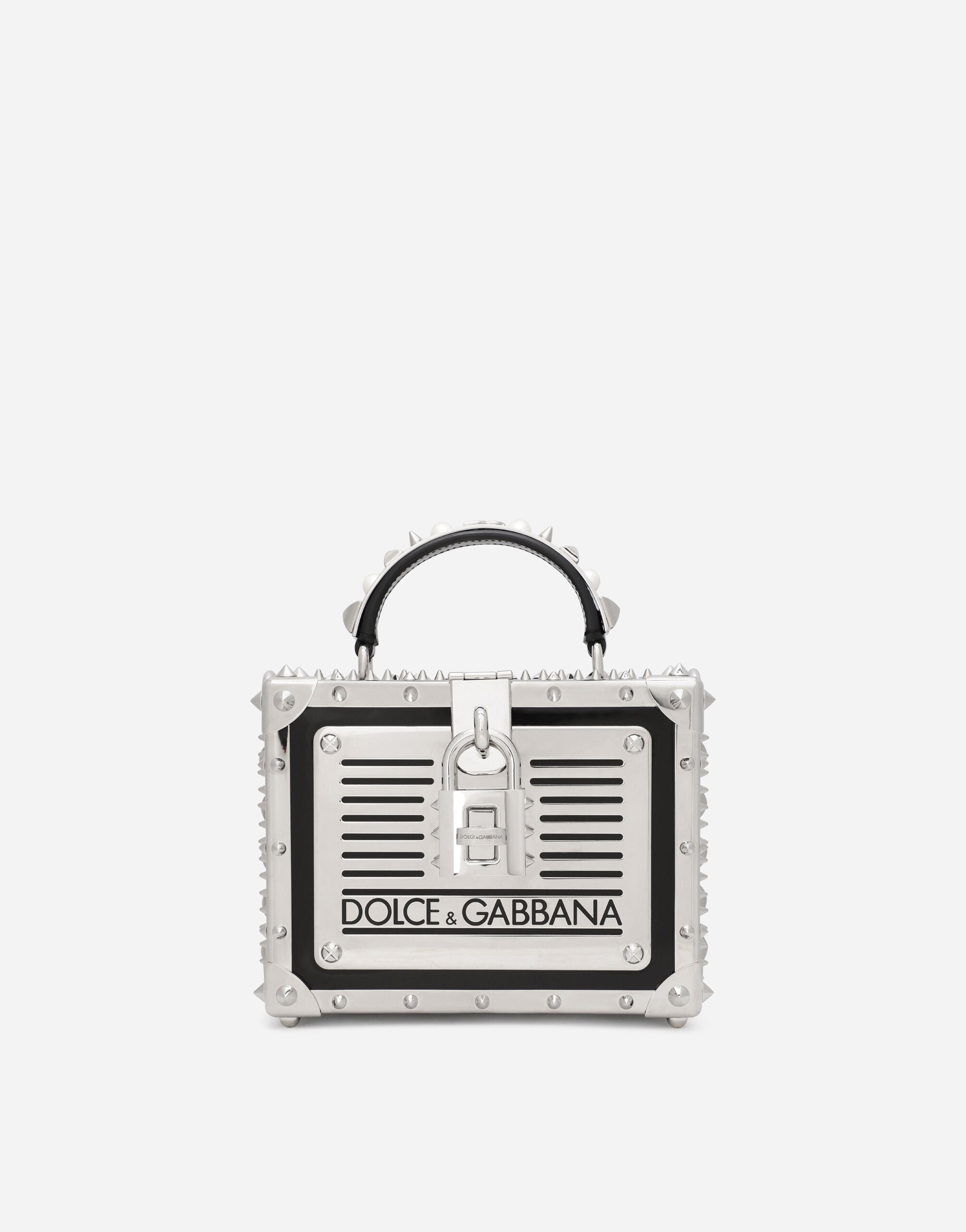 Dolce & Gabbana Bolso Dolce Box en piel de becerro brillante con tachuelas Imprima BB5970AT878