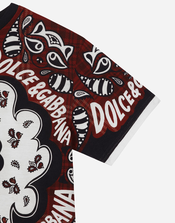 Dolce & Gabbana Jersey T-shirt with bandanna print Print L4JTHVII7CV