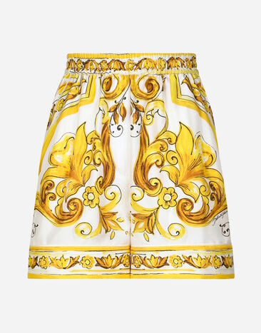 Dolce & Gabbana Shorts aus Seidentwill Majolika-Print Drucken F6AEITHH5A1