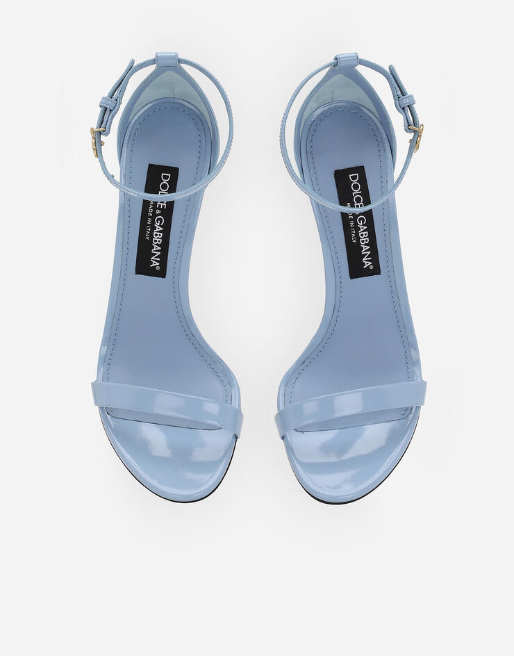 Dolce & Gabbana Polished calfskin sandals Light Blue CR1717A1037