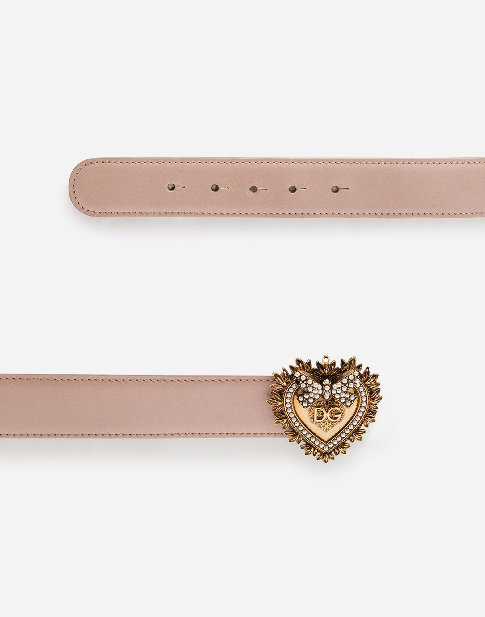Devotion belt in lux leather in Pale Pink for | Dolce&Gabbana® US