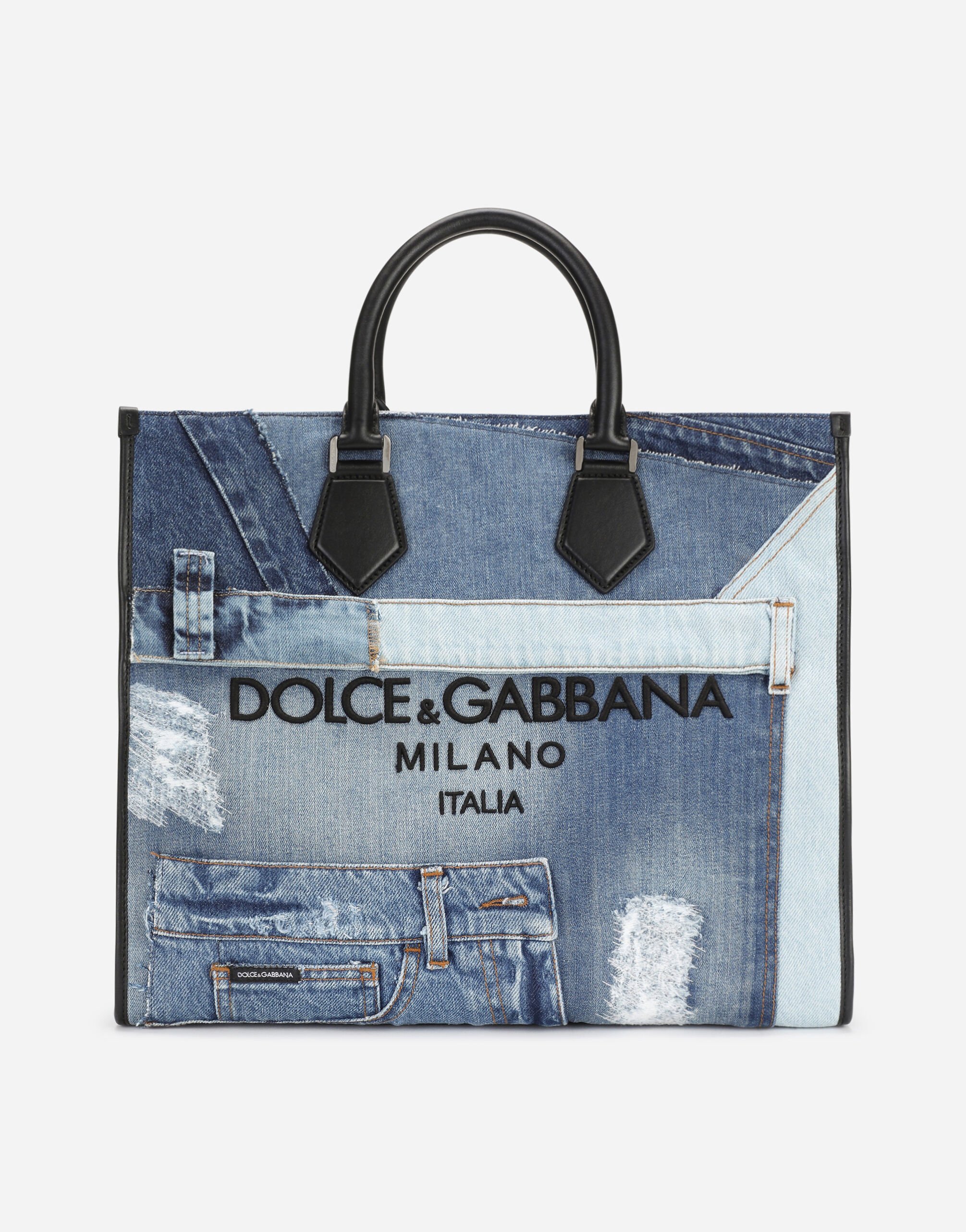 Dolce & Gabbana 大号拼饰丹宁购物袋 版画 BM2274AO667