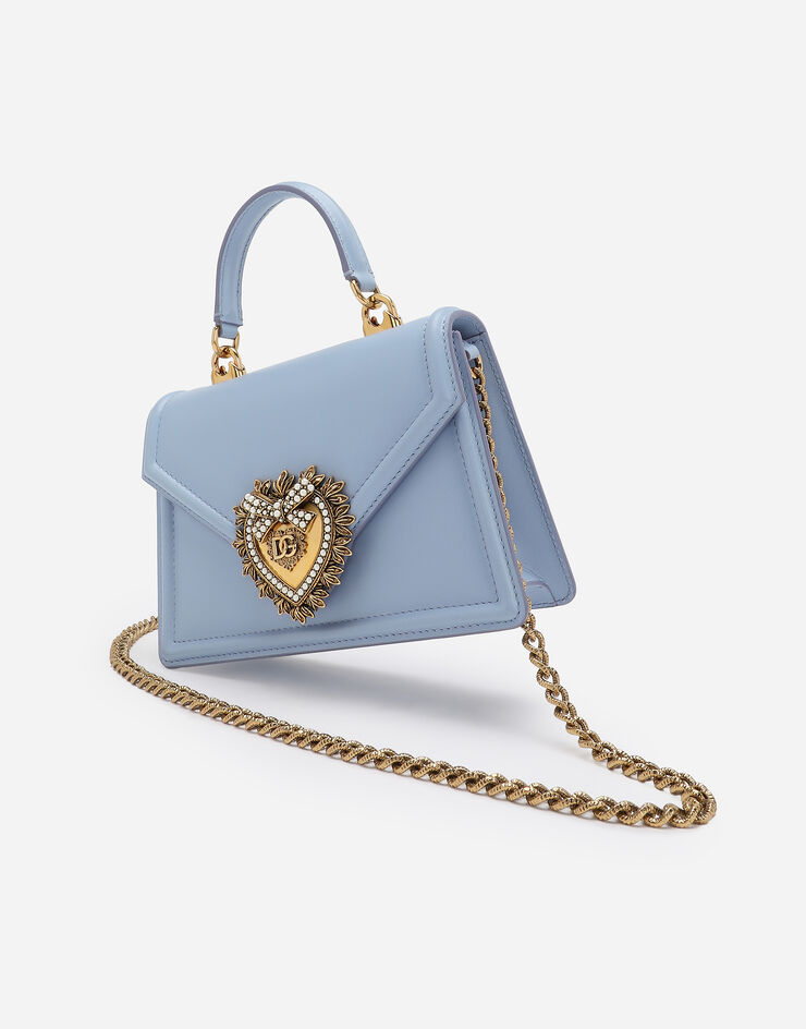 Dolce & Gabbana Sac à anse supérieure Devotion petit format Bleu Clair BB6711AV893