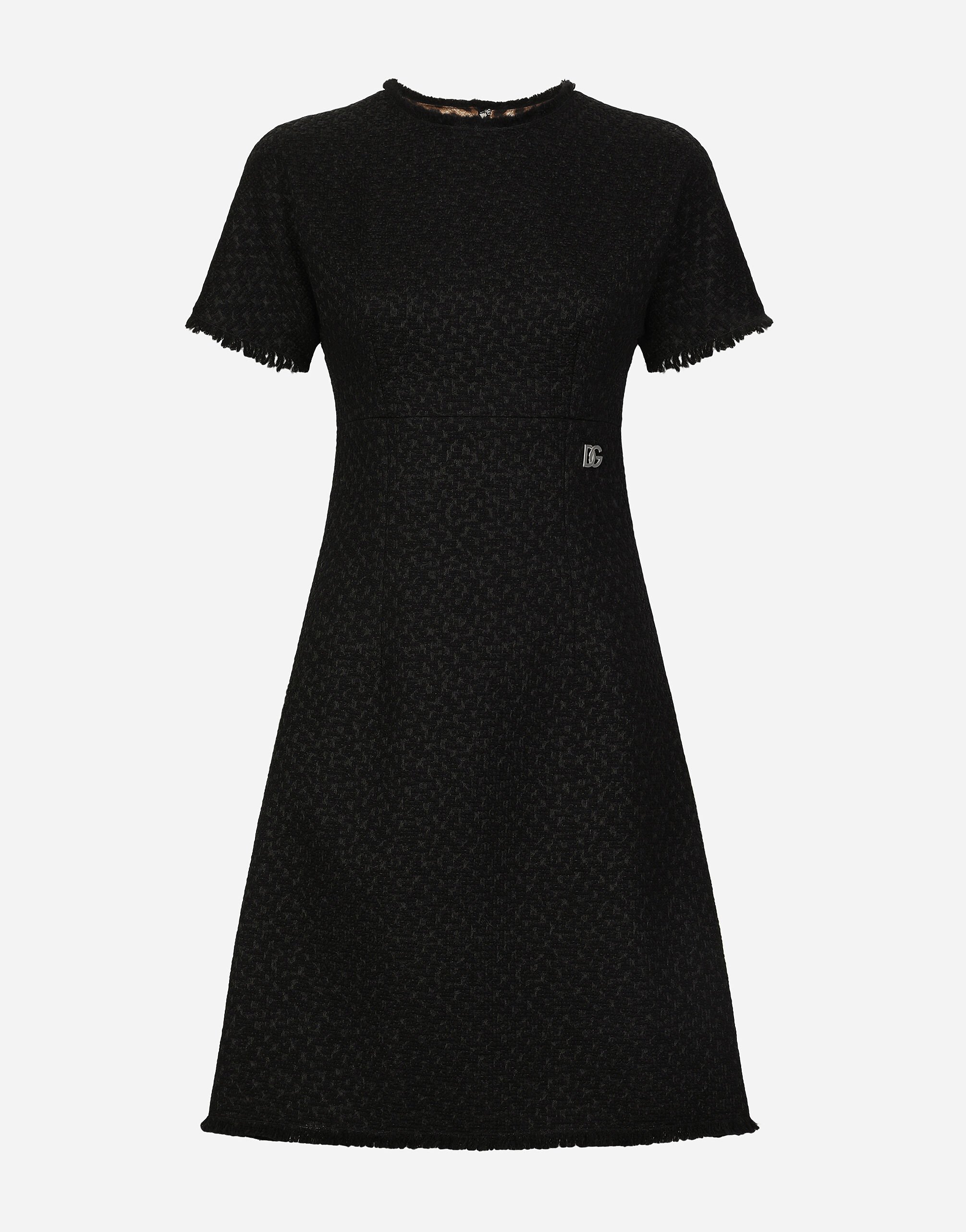 ${brand} Vestido midi de tweed raschel con logotipo DG ${colorDescription} ${masterID}