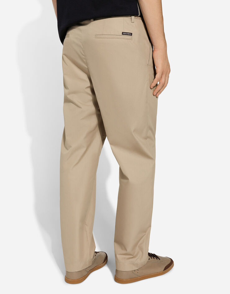 Dolce & Gabbana Pantalon en popeline de coton Beige GV5ZHTFU5SW