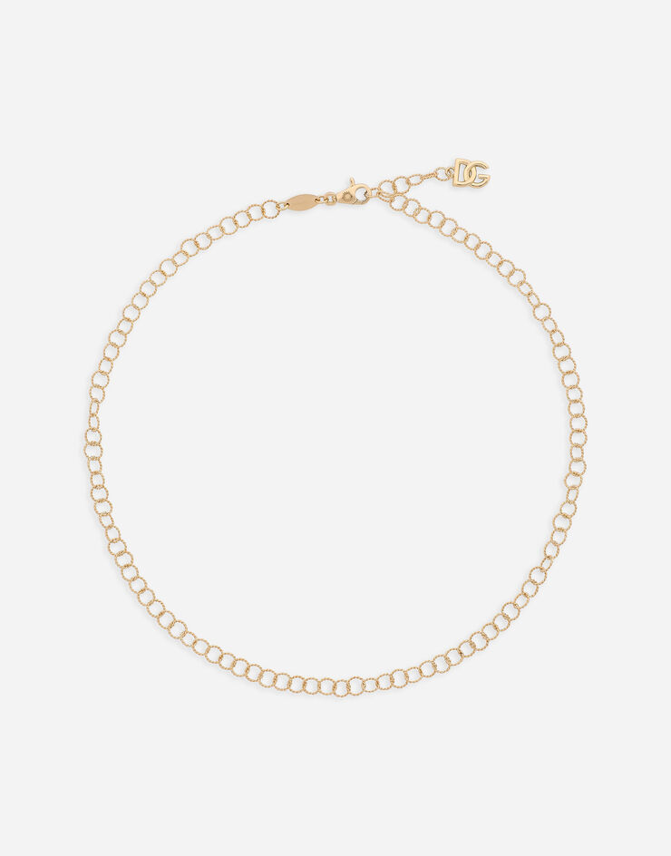 Dolce & Gabbana Twisted wire chain necklace in yellow gold 18Kt Gold WNQB1GWYEDG