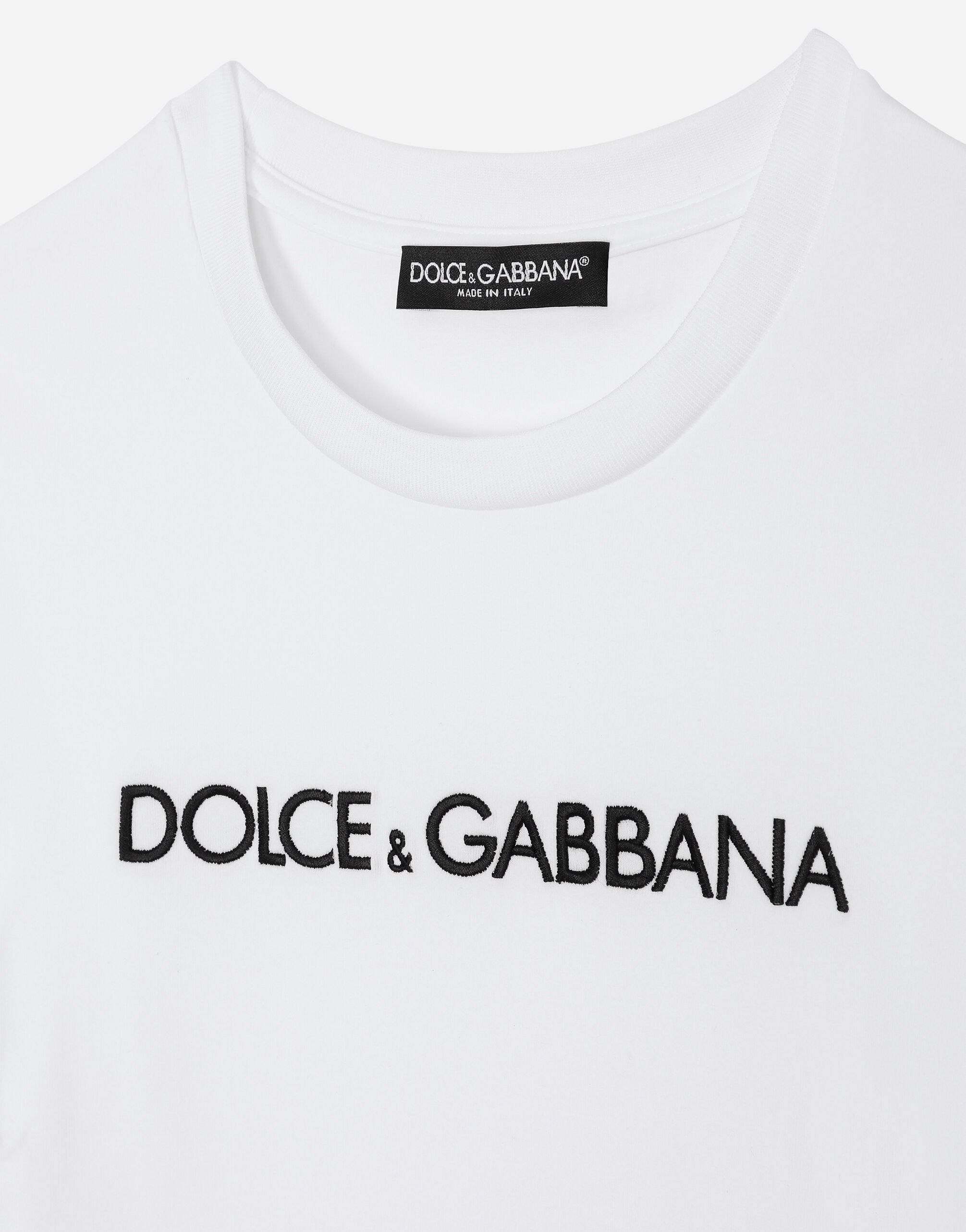 Long-sleeved T-shirt with Dolce&Gabbana logo in White for 