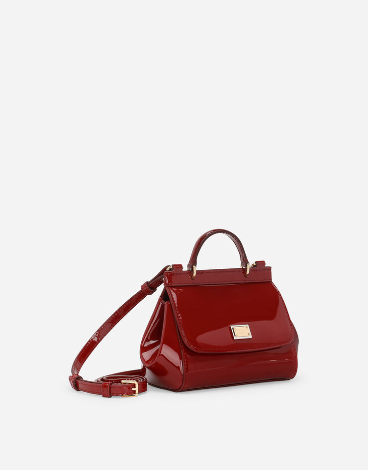 Dolce & Gabbana Sac Sicily en cuir verni Bordeaux EB0003A1067