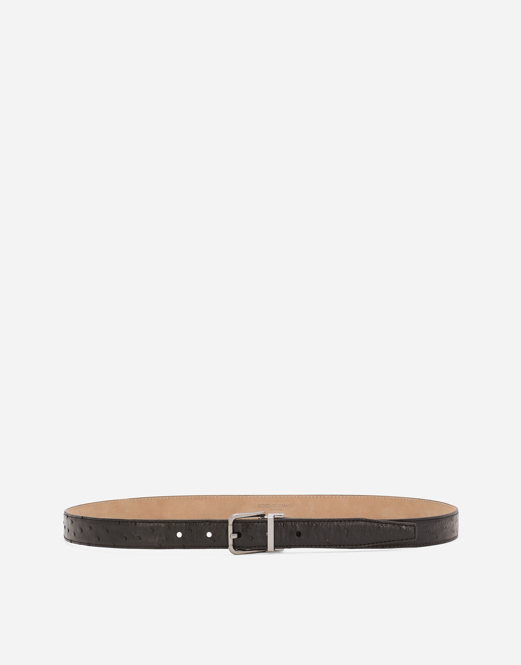 Dolce & Gabbana Ostrich leather belt Black BC4870AI935