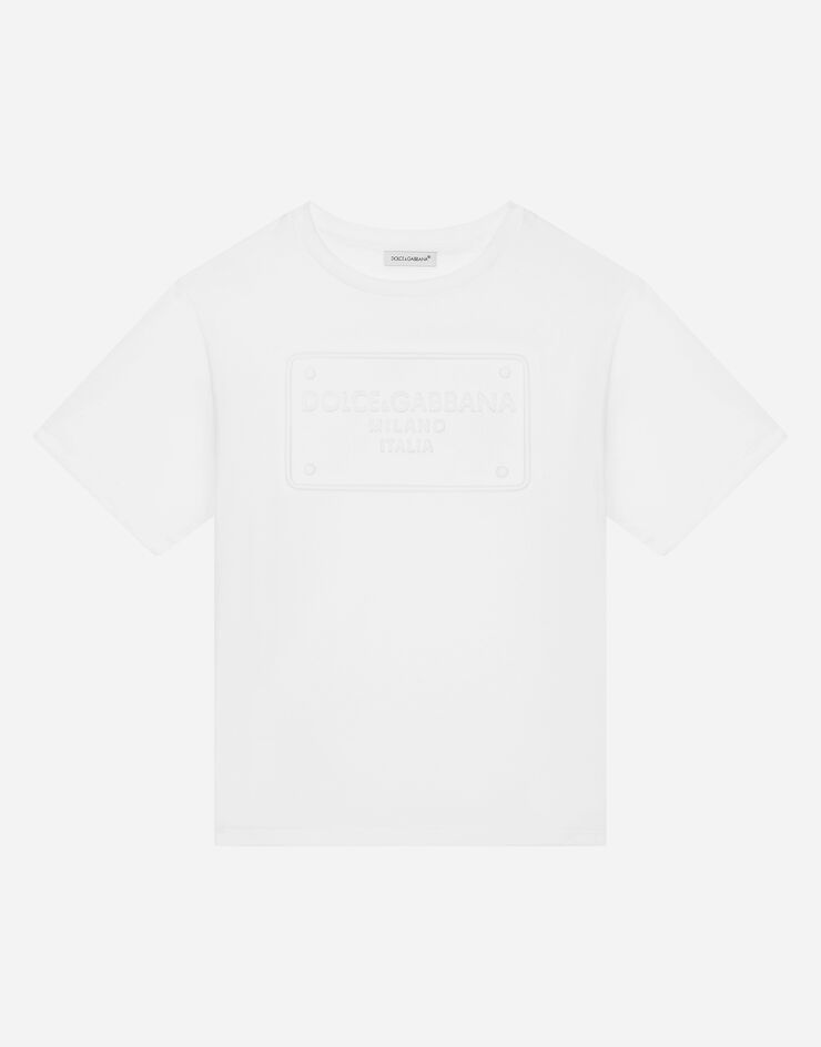 DolceGabbanaSpa Jersey T-shirt with embossed logo White L4JTBLG7H6K