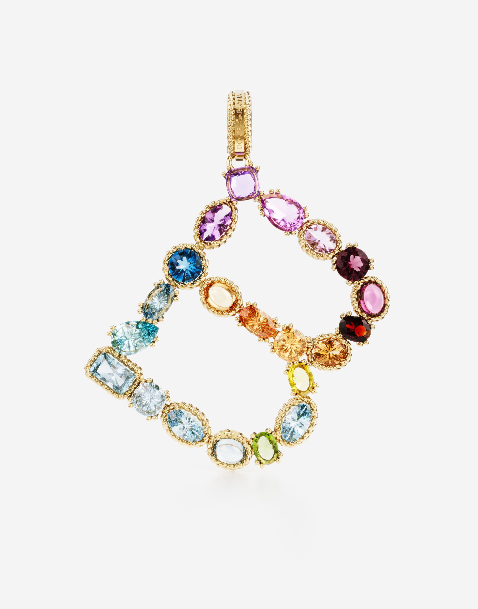 Dolce & Gabbana Letra B Rainbow Alphabet en oro amarillo de 18 kt con gemas multicolor Dorado WAQA8GWQC01