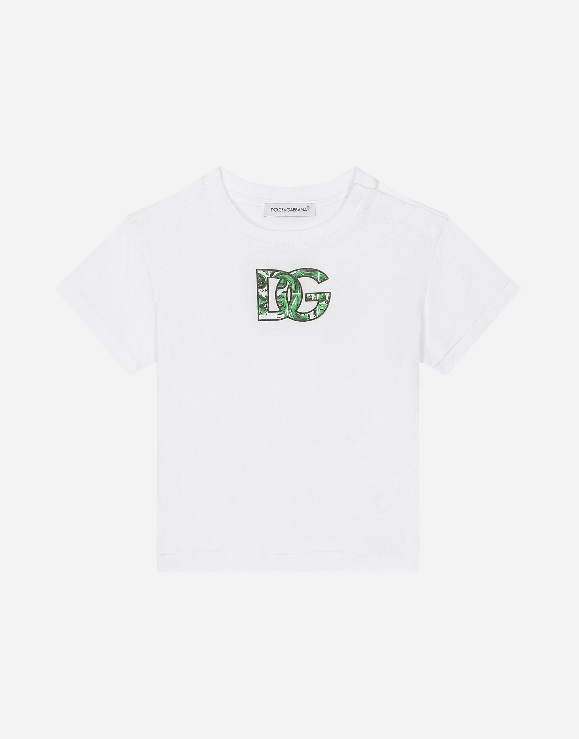 Dolce & Gabbana T-Shirt aus Jersey mit DG-Logo Drucken L1JTEYII7EA