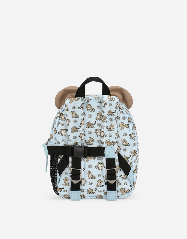 Dolce & Gabbana Rucksack aus Nylon mit Logomania-Print Hellblau EM0141AU133