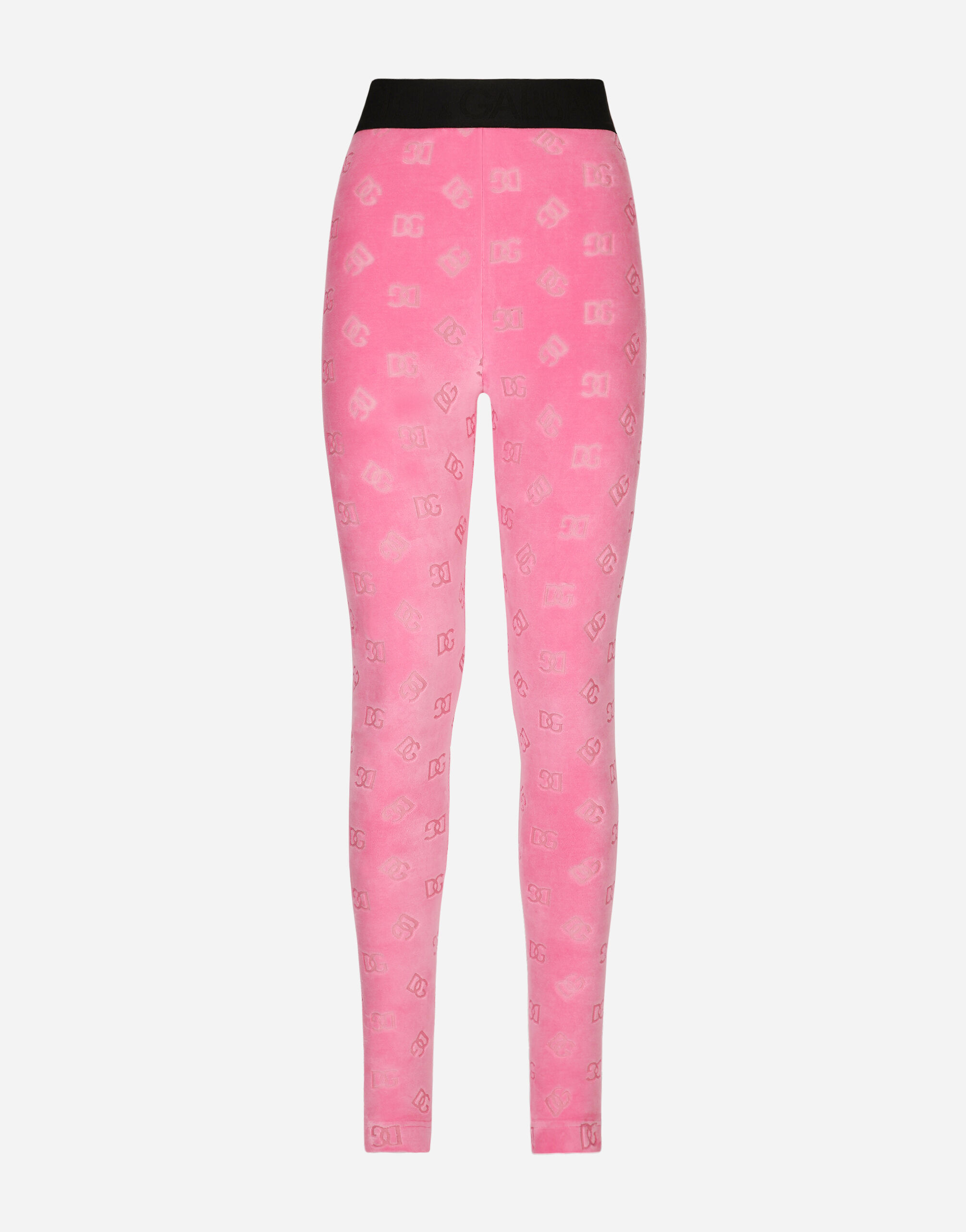 ${brand} Leggings de punto aterciopelado con motivo integral del logotipo DG ${colorDescription} ${masterID}