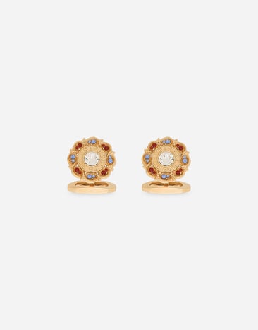 ${brand} Floral rhinestone-detailed cufflinks ${colorDescription} ${masterID}