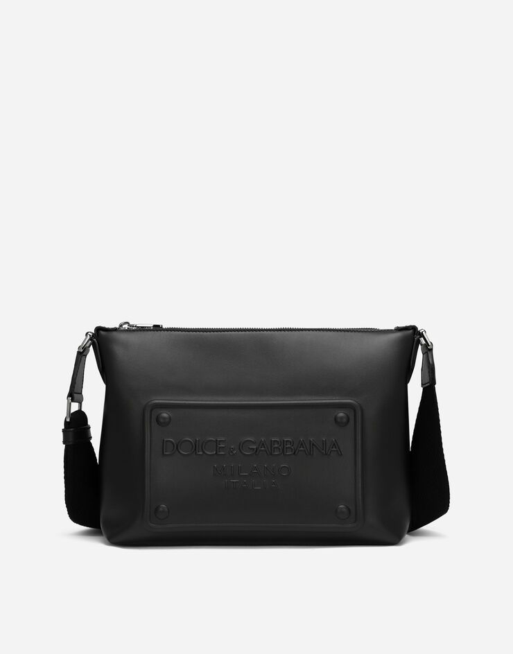 Dolce & Gabbana Umhängetasche aus Kalbsleder mit Relieflogo Schwarz BM2265AG218