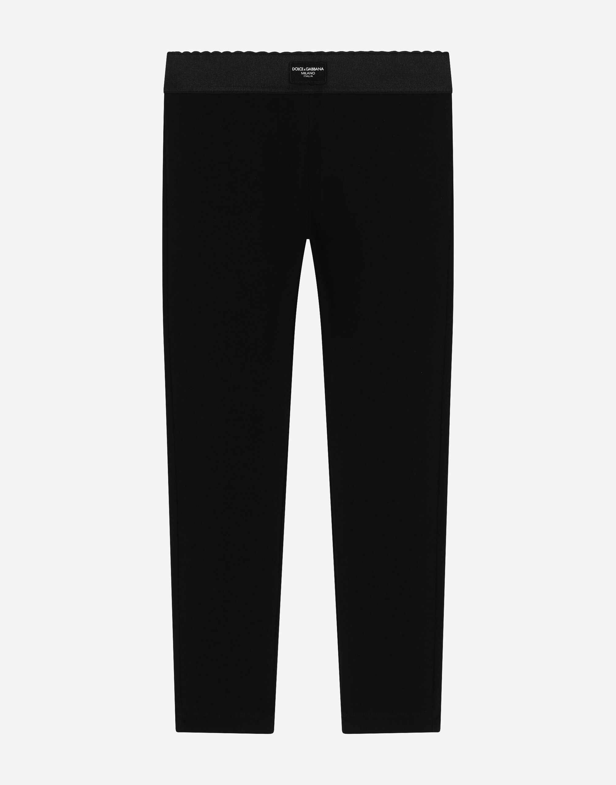 Dolce & Gabbana Jersey leggings with logo tag Print L55I27FI5JU