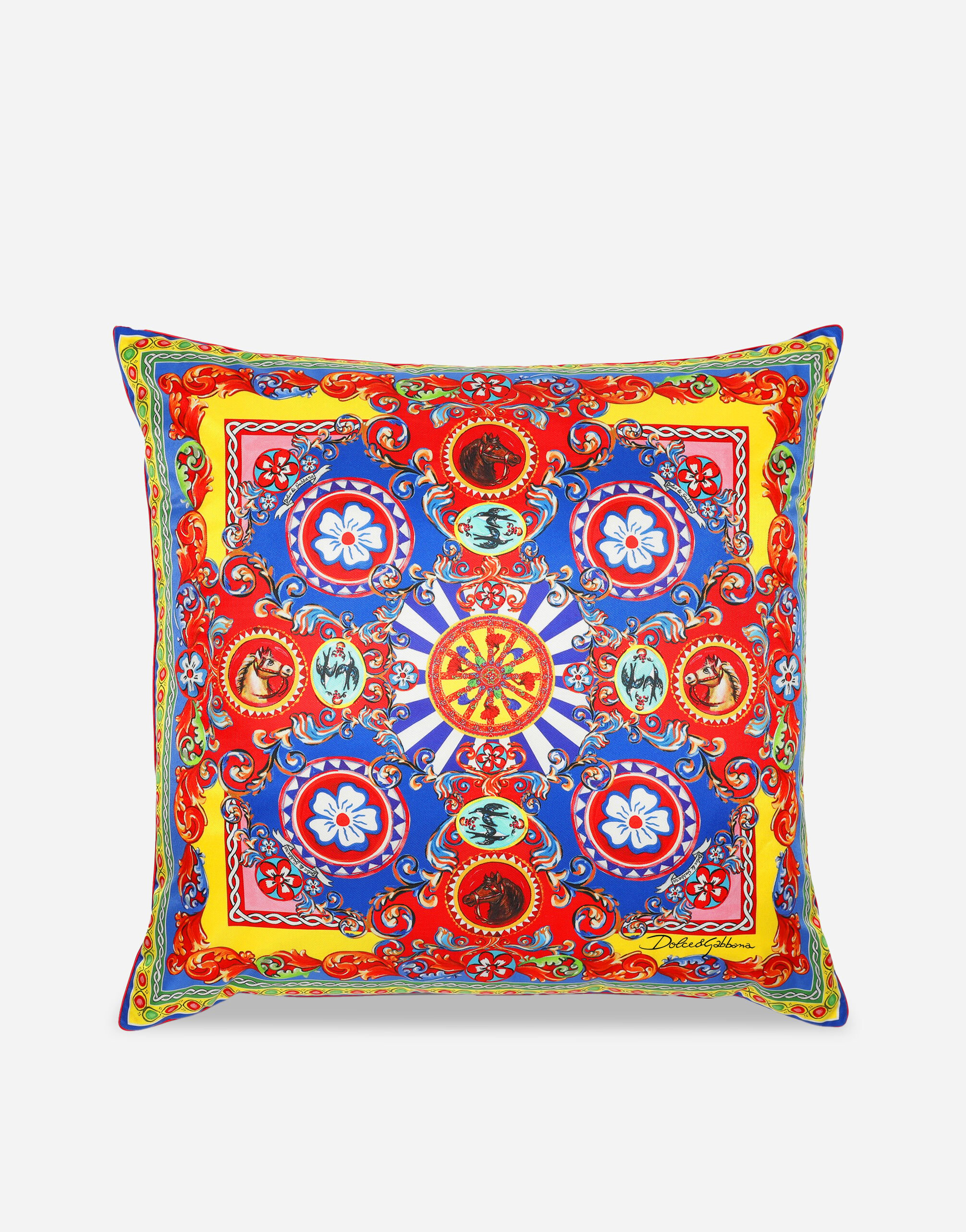 Silk Twill Cushion large in Multicolor | Dolce&Gabbana® US