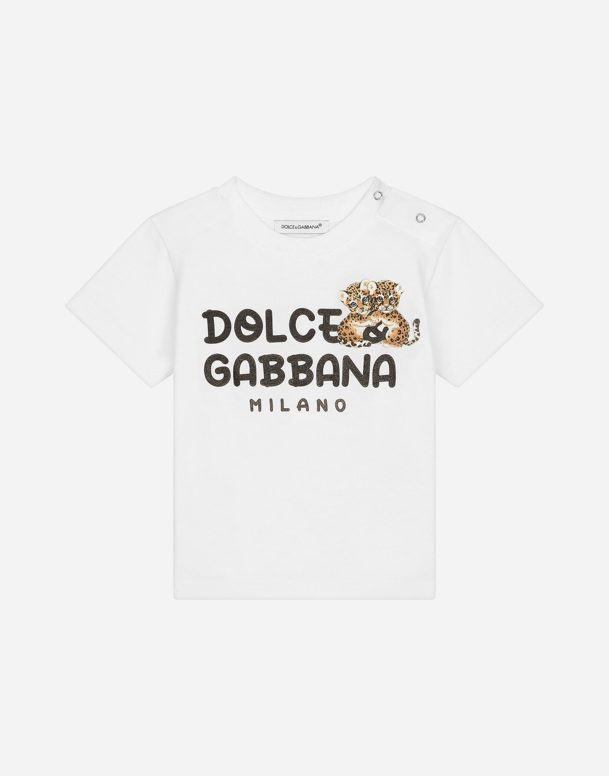 Dolce & Gabbana T-Shirt aus Jersey Dolce&Gabbana-Logo Drucken L1JTEYII7EA