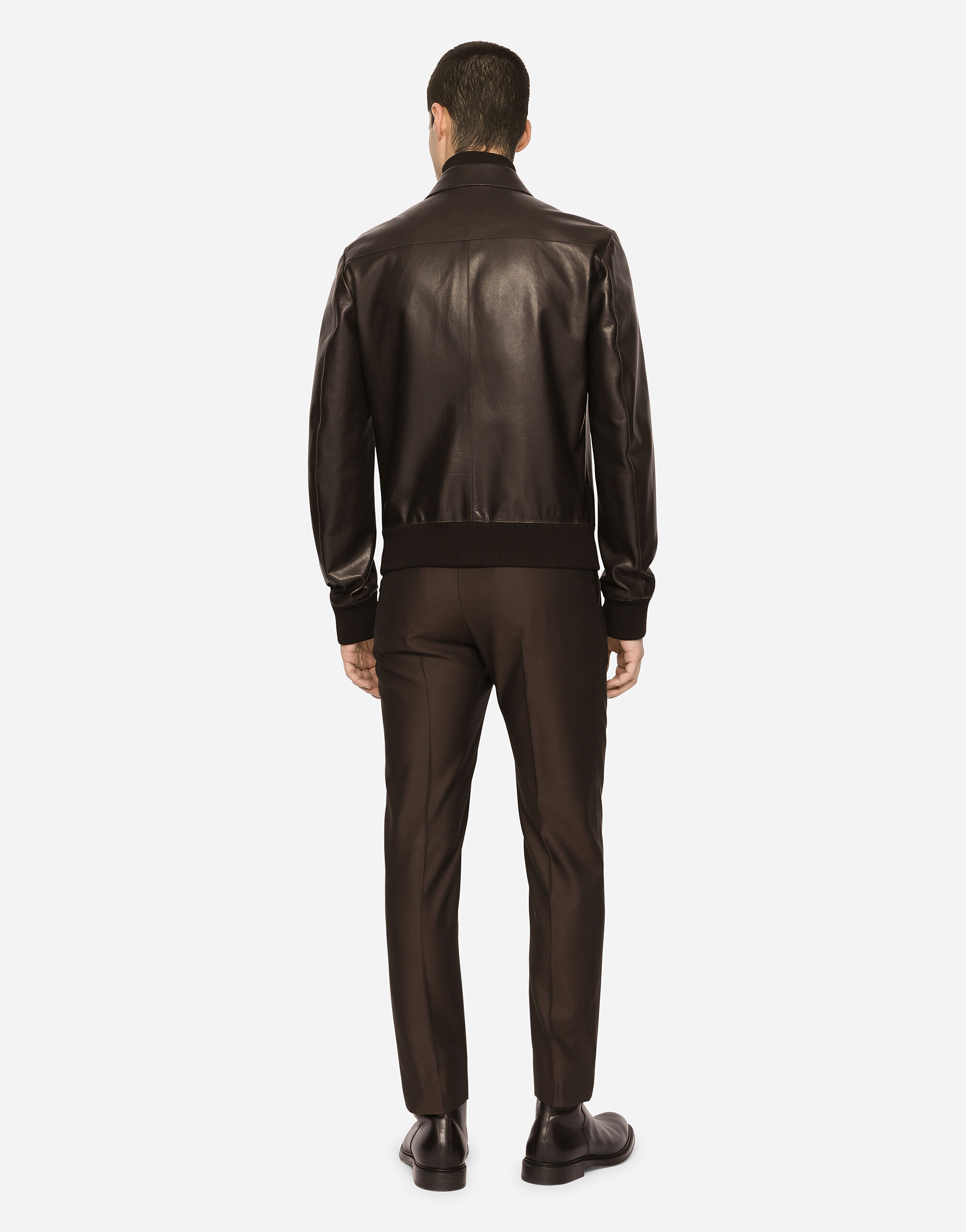 Leather jacket in Brown for | Dolce&Gabbana® US