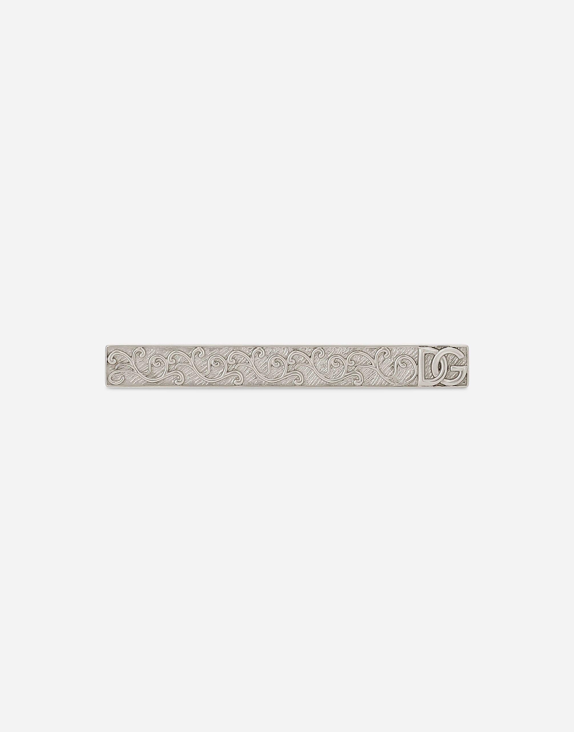 Dolce & Gabbana Krawattenklammer DG-Logo Silber WNQ5S2W1111