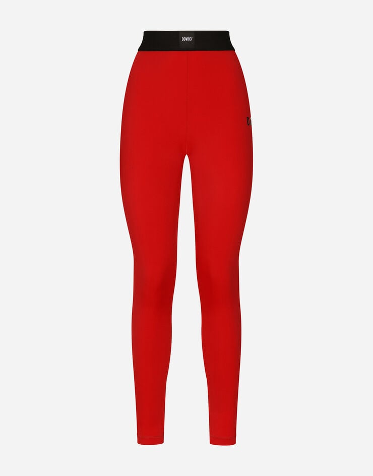 Spandex jersey leggings with elasticated band DGVIB3 in Bordeaux for