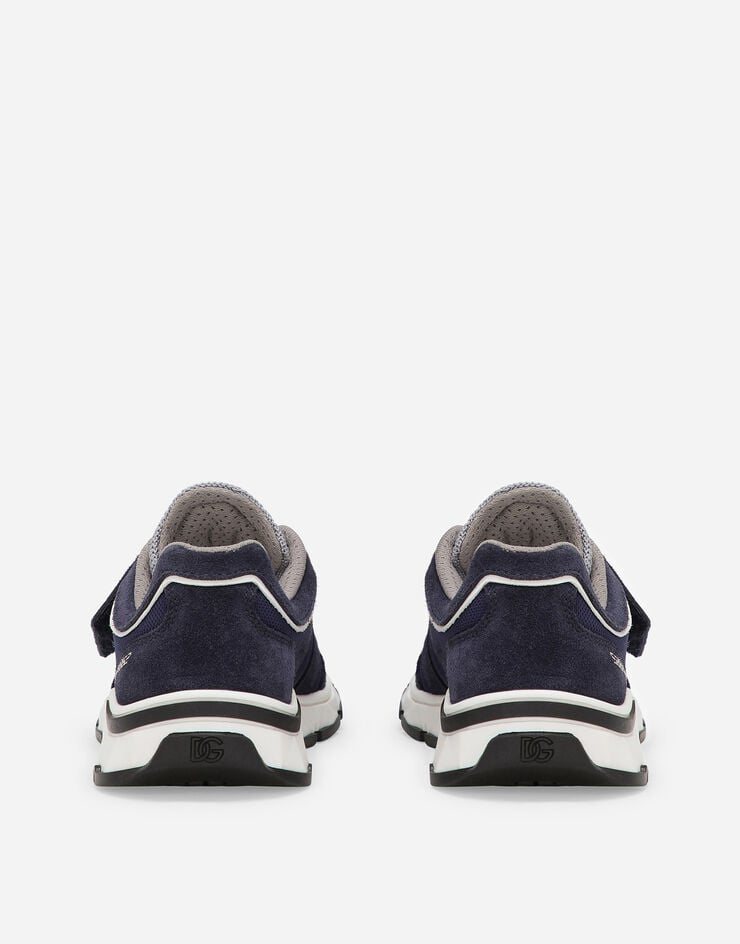 Dolce & Gabbana Low-Top-Sneaker DG Running aus Meshgewebe und Spaltleder Blau DA5187AA954