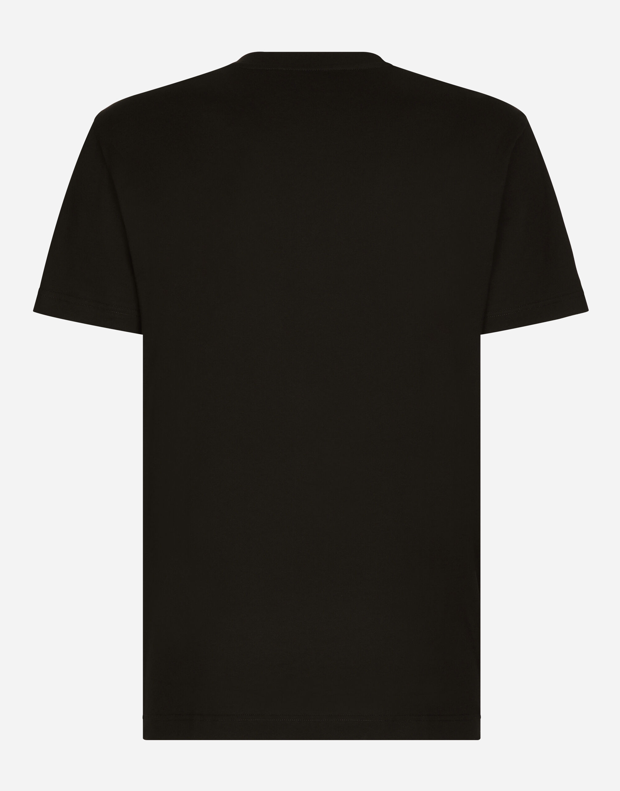 Cotton T-shirt with DG Milano logo embroidery in Black for 