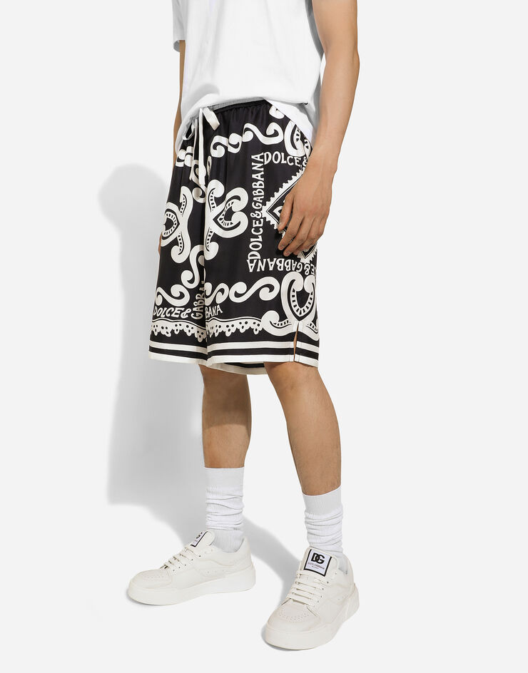 Dolce & Gabbana Marina-print silk twill shorts ブルー GV37ATHI1QD