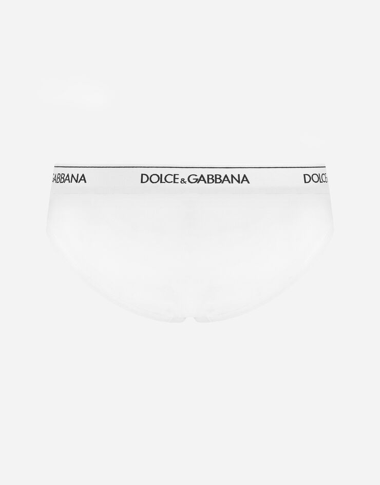 Dolce & Gabbana Трусы-слипы средней посадки из эластичного хлопка (комплект × 2) белый M9C03JONN95