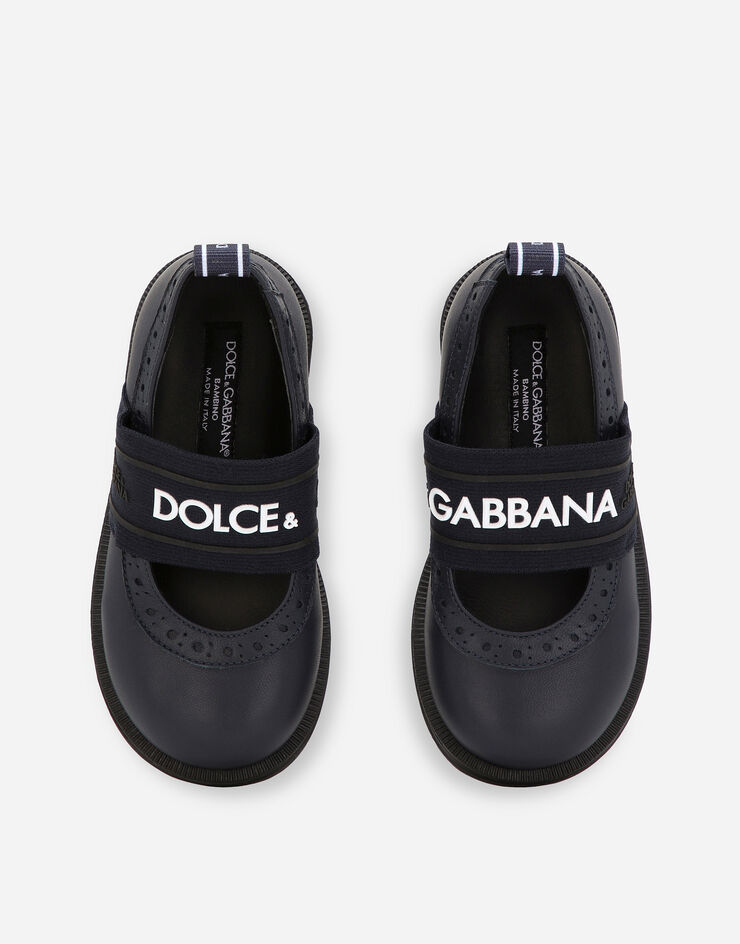 Dolce & Gabbana Ballerines en cuir de veau nappa avec élastique à logo Multicolore D20088AW087